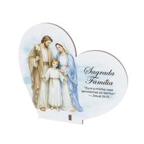 Coração Decorativo em MDF com Santos Católicos Base de Mesa Sagrada Familia Coração Decorativo em MDF com Santos Católicos Base de Mesa Sagrada Familia