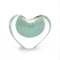 Coração em Pé Murano Azul Pacific São Marcos 16x11x16cm Coração em Pé Murano Azul Pacific São Marcos 16x11x16cm