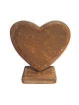 Coracao lousa em madeira com metal em formato de coracao