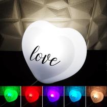 Coração LOVE Luminária Controle Remoto LED RGBW Para Decorar e Iluminação 10010493 - DECORPDE