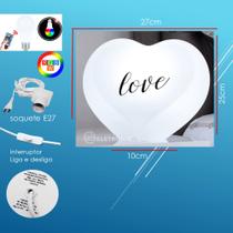 Coração LOVE Luminária Controle Remoto LED RGBW Para Decorar e Iluminação 10010493 Coração LOVE Luminária Controle Remoto LED RGBW Para Decorar e Iluminação 10010493