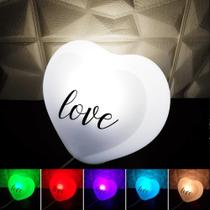 Coração LOVE Luminária Controle Remoto LED RGBW Para Decorar e Iluminação 10010493