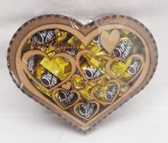 Coração MDF de Chocolate Ouro Branco 11 Unidades - Pri Cestas