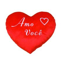 Coração Pelúcia Grande (Tam G) Kit Com 2 Unds Amo Você Bordado Mimo Presente Coração Pelúcia Grande (Tam G) Kit Com 2 Unds Amo Você Bordado Mimo Presente