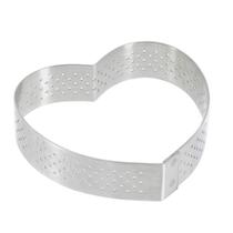 Coração perfurado Tart Ring De Buyer de 8 cm para tortas em forma de coração Coração perfurado Tart Ring De Buyer de 8 cm para tortas em forma de coração