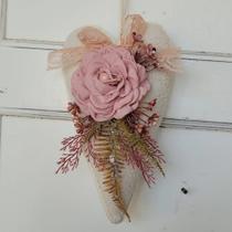 Coração Rosê Flor 30x14 Coração Rosê Flor 30x14