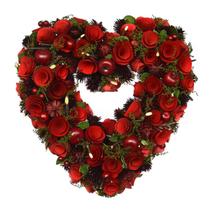 Coração Vermelho Dia Das Mães - 35cm Feita À Mão - Fitas e Festas