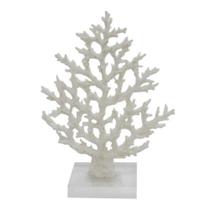 Coral Alças 20cm Poliresina Branca Base Acrilica Coral Alças 20cm Poliresina Branca Base Acrilica