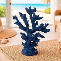 Coral Artificial Decorativo para Ambiente Náutico de Praia Azul Escuro em Resina