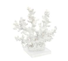 Coral de Mesa Alcas em resina Branco e Base Acrilica Coral de Mesa Alcas em resina Branco e Base Acrilica