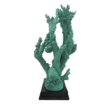 Coral Decorativo Alto 83cm Verde Base Preta Design Relevos