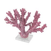 Coral Decorativo em resina Rosa 26cm Belissimo