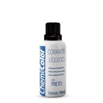 Corante Chemicolor Líquido Preto 50ml - Embalagem com 12 Unidades