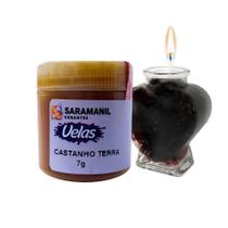 Corante de Vela Castanho Terra 7g Pó Saramanil Anilina A Óleo Tingimento Parafinas barra lentilha gel ceras pote