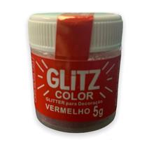 Corante Em Pó Glitz Fab Brilho Para Decoração Vermelho