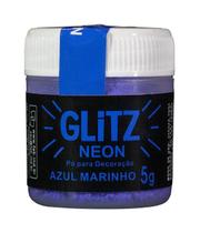 Corante Em Pó Neon Glitz Fab Brilho Decoração Azul Marinho