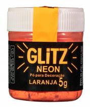 Corante Em Pó Neon Glitz Fab Brilho Para Decoração Laranja