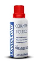 Corante Líquido 50Ml Com 12 Unidades Vermelho