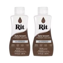 Corante líquido Rit Dye multiuso, 240 ml, marrom escuro, pacote com 2