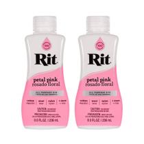 Corante líquido Rit Dye multiuso, 240 ml, rosa pétala, pacote com 2 unidades