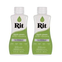 Corante líquido Rit Dye multiuso, 240 ml, verde maçã, pacote com 2 Corante líquido Rit Dye multiuso, 240 ml, verde maçã, pacote com 2