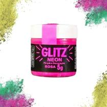 Corante Pó Glitz Neon Rosa Brilha Na Luz Negra