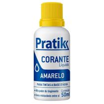 Corante Pratik Líquido Amarelo 50ml - Embalagem com 12 Unidades