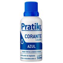 Corante Pratik Líquido Azul 50ml - Embalagem com 12 Unidades