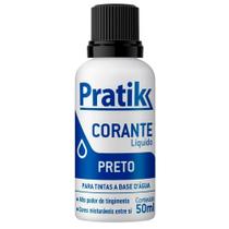 Corante Pratik Líquido Preto 50ml - Embalagem com 12 Unidades