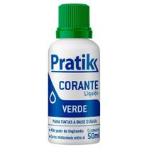 Corante Pratik Líquido Verde 50ml - Embalagem com 12 Unidades