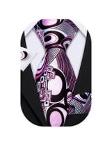 Corbata Barry.Wang de Seda Tejida en Rosa y Negro, Set de 150 cm