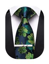 Corbata Barry.Wang Floral Azul Marino y Verde 150cm x 8.5cm