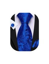 Corbata Barry.Wang Floral Azul Real de Seda 150cm - Set Corbata Barry.Wang Floral Azul Real de Seda 150cm - Set