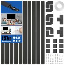 Cord Hider Delamu 4m Cord Cover Wall Cable Management Black Cord Hider Delamu 4m Cord Cover Wall Cable Management Black