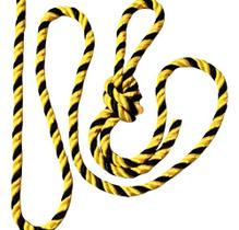 Corda 12mm 20m Sinalização Zebrada Contenção Isolamento Segurança Trabalho Carnaval Amarelo Preto