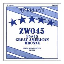 Corda Avulsa Violão Aço .045 D Addario 80/15 Bronze ZW045