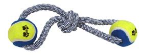 Corda Boss Pet Dog Toy Figure 8 com bolas de tênis duplas