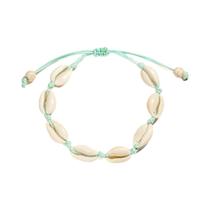 Corda colorida estilo boêmio tecido concha praia corda para pés feminina Corda colorida estilo boêmio tecido concha praia corda para pés feminina