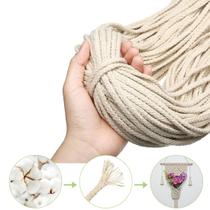 Corda Cordão Fio 5mm Cru Algodão 50m Macramê Artesanato Corda Cordão Fio 5mm Cru Algodão 50m Macramê Artesanato