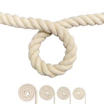 Corda de algodão FOSER, cordão de macramê torcido de 3 fios (bege, 20 mm) Corda de algodão FOSER, cordão de macramê torcido de 3 fios (bege, 20 mm)