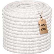 Corda de algodão JANJOSN 100 pés (30 m) 9 mm branca macia para varal Corda de algodão JANJOSN 100 pés (30 m) 9 mm branca macia para varal