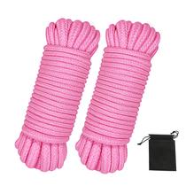 Corda de algodão picoggo Soft com 10 m de comprimento e 8 mm de espessura (rosa+rosa)