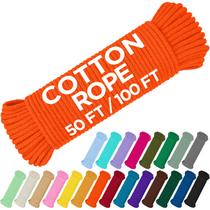 Corda de algodão TECEUM 30,5 mm laranja 5 mm trançada forte