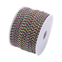 Corda De Algodão Trançada De Três Cores E Quatro Fios 2mm 10M Para Joias DIY, Cordão Para Colar E
