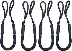 Corda de amarração Bungee Dock Line Jranter 120 cm preta, pacote com 4 Corda de amarração Bungee Dock Line Jranter 120 cm preta, pacote com 4