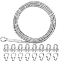 Corda de arame Marioca espessada 1/4 de aço inoxidável 50 pés Corda de arame Marioca espessada 1/4 de aço inoxidável 50 pés