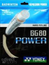 Corda de badminton YONEX BG80 Power, potência de repulsão de 10 m