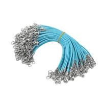 Corda De Couro PU De 2mm Com Fio Encerado, 13cm, Para Pulseira Trançada Com Fecho Lagosta De Liga,