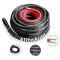 Corda de guincho sintético AlltoAuto, 3/8" x 85'-25000 LBs Cabo da linha de corda de guincho sintético Dyneema com manga protetora para caminhão 4WD acessório de guincho do veículo off-road