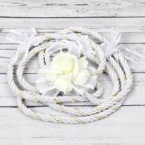 Corda de laço de casamento Wowangce, flor de rosa branca, Lazo, México